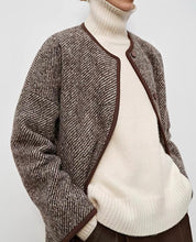 Load image into Gallery viewer, Herringbone Long Coat