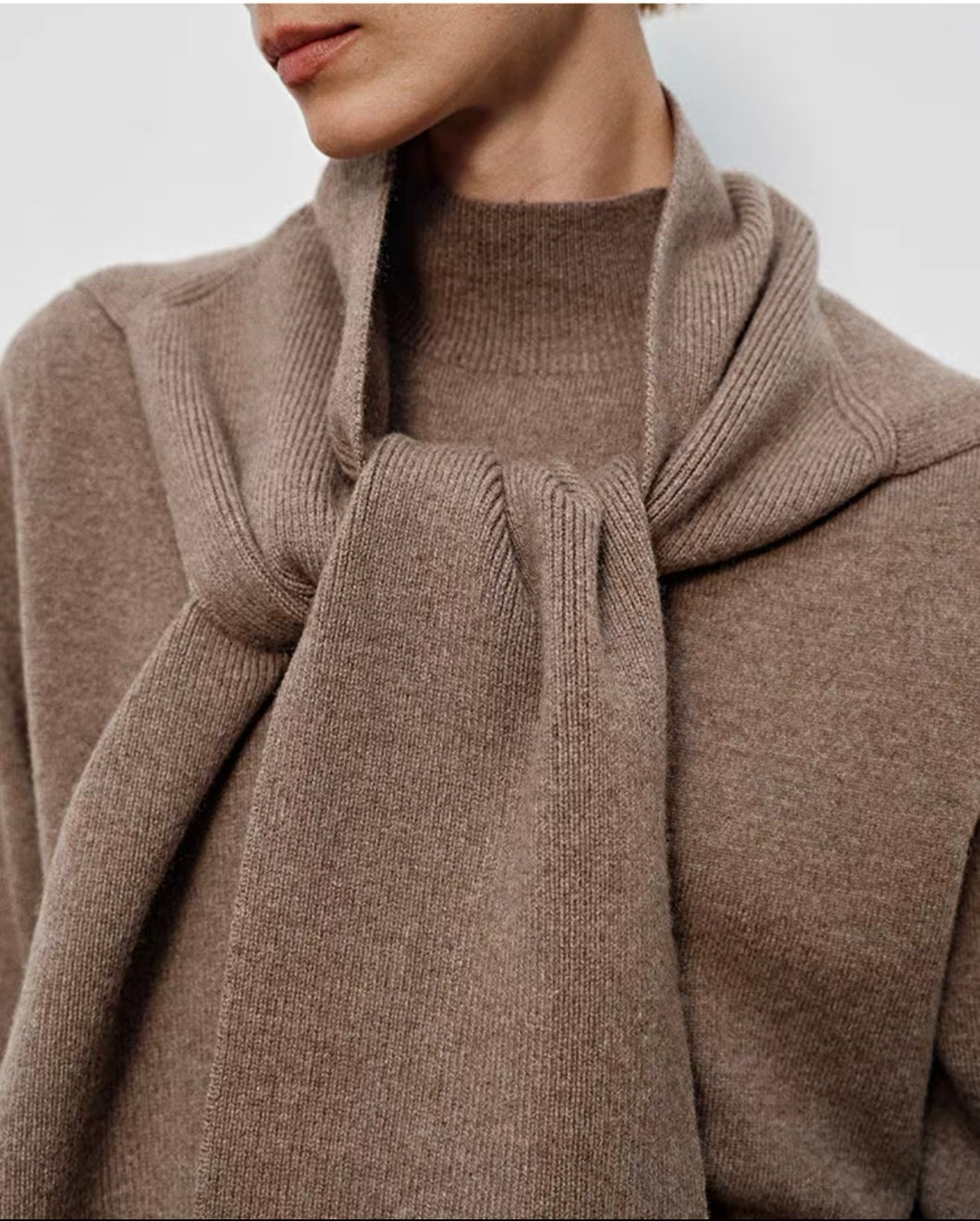 Lux Draped Cowl Neck Sweater