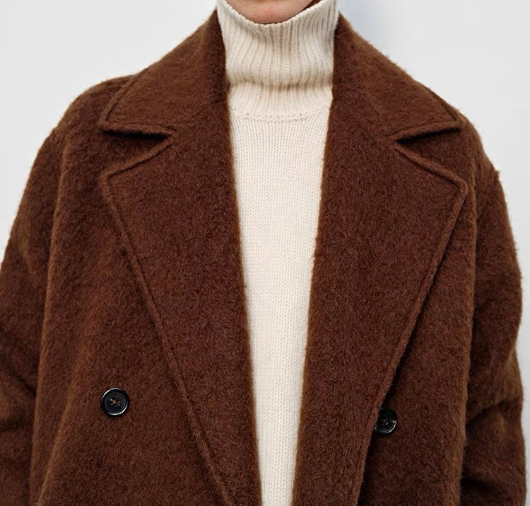 Harries Brown Boucle Overcoat